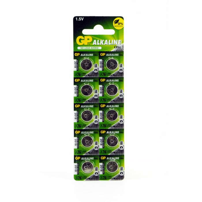 GP A76/LR44 Alkaline 10 Pack