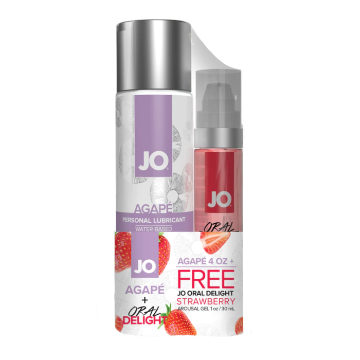 JO Agape 4oz + GWP JO Oral Delight Strawberry Arousal Gel 1oz