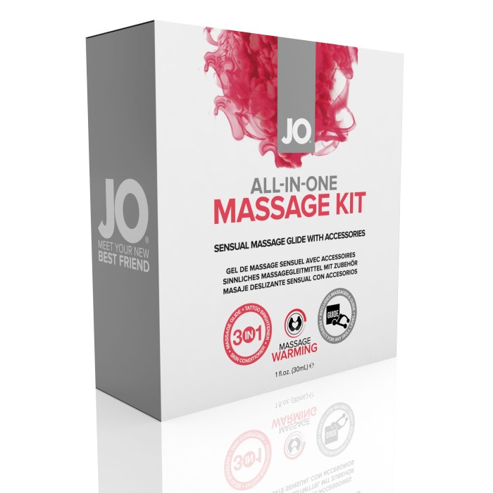 JO All-In-One Massage Glide Kit  - Warming - Gift Set 1 floz / 30 mL