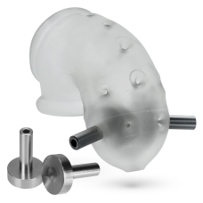 AIRLOCK ELECTRO, air-lite vented chastity, CLEAR ICE