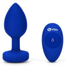 VIBRATING JEWEL PLUG | L/XL | NAVY